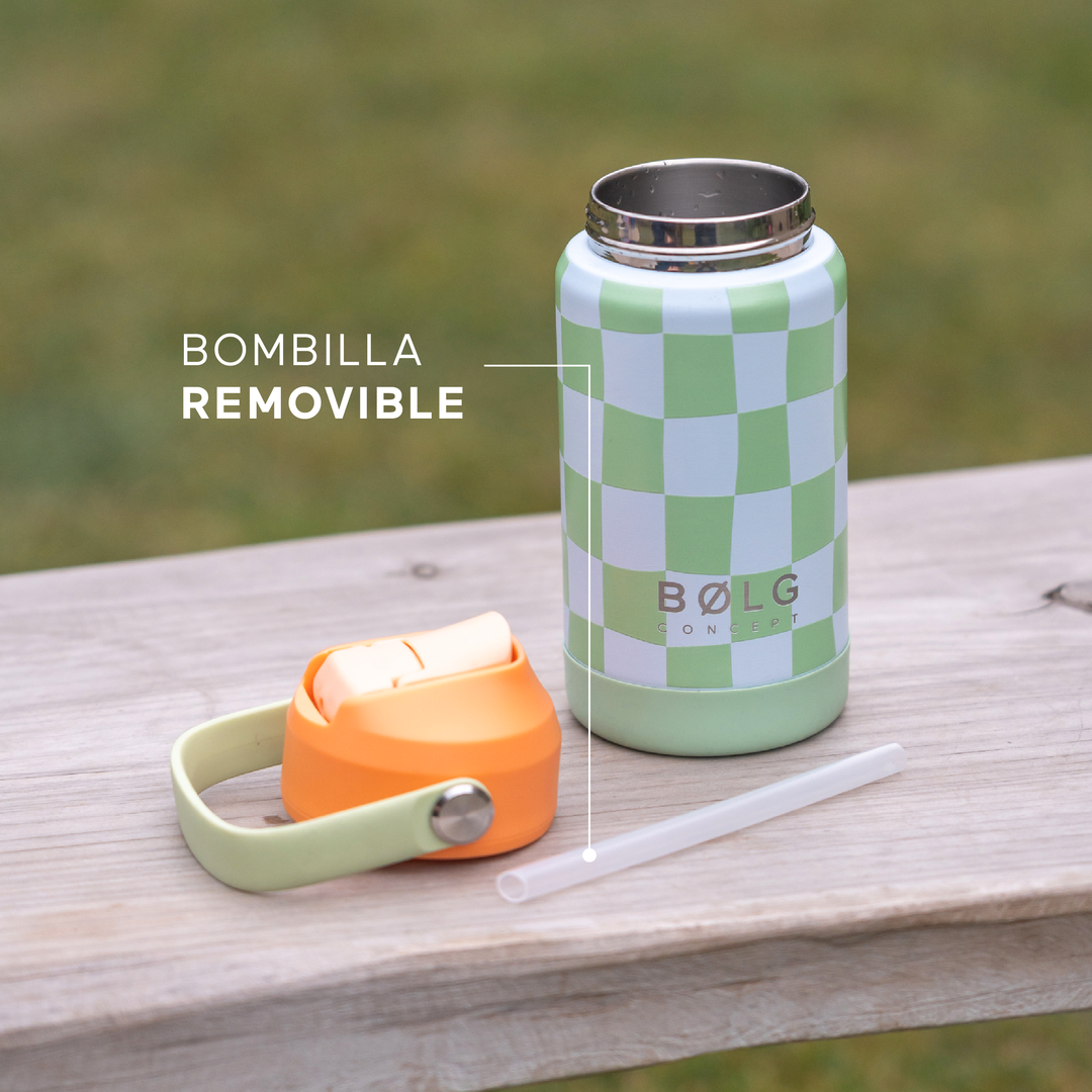 Botella Insulada Kids 355 ml - Square Green/Orange