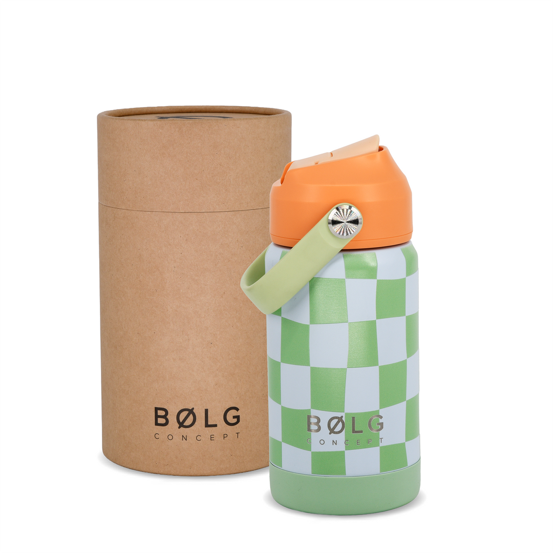 Botella Insulada Kids 355 ml - Square Green/Orange