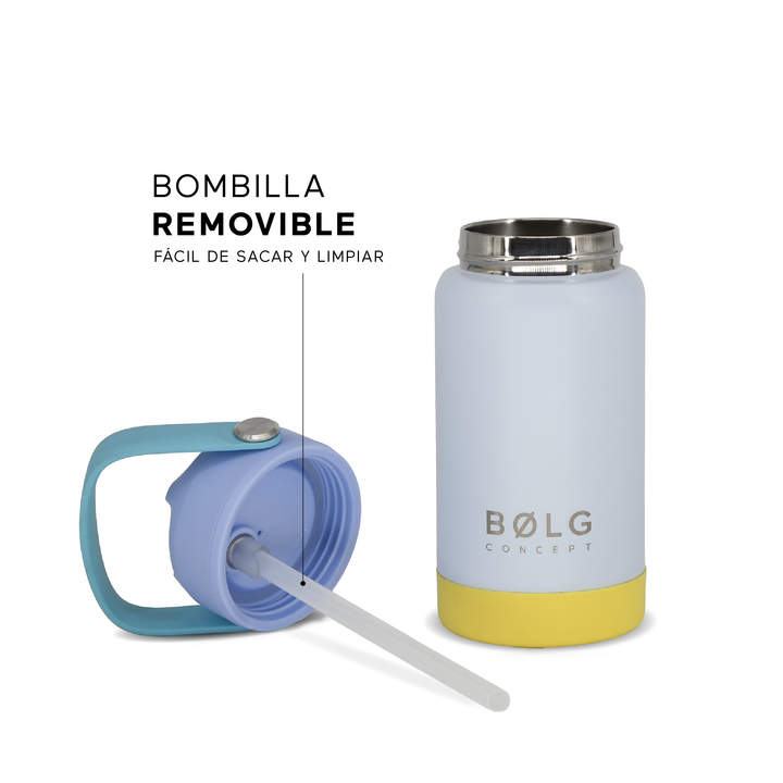 Botella Insulada Kids 355 ml - Sky Blue/Yellow