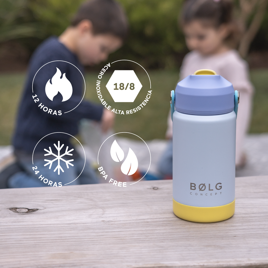 Botella Insulada Kids 355 ml - Sky Blue/Yellow