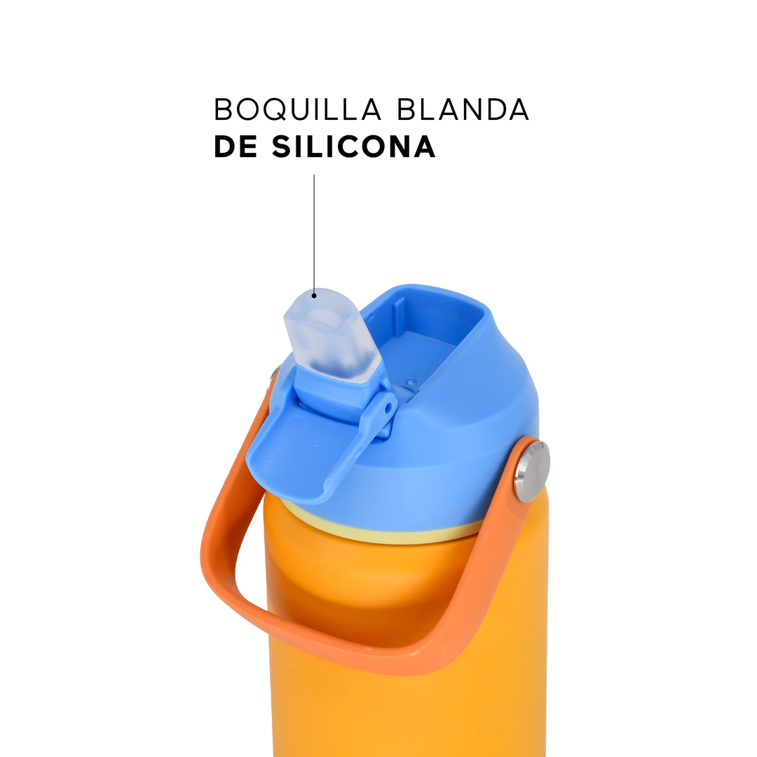 Tapa Botella Kids - Maya Blue/Orange