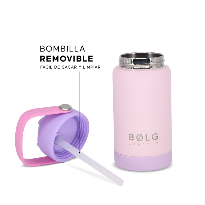 Botella Insulada Kids 355 ml - Pale Rose/Lilac