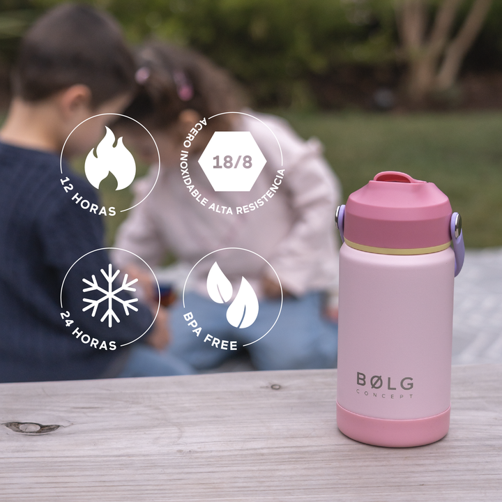Botella Insulada Kids 355 ml - Pale Rose/Pink