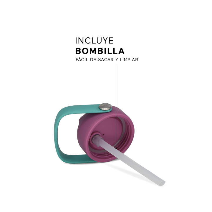 Tapa Botella Kids - Dark Fuchsia/Turquoise