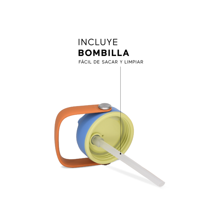 Tapa Botella Kids - Maya Blue/Orange